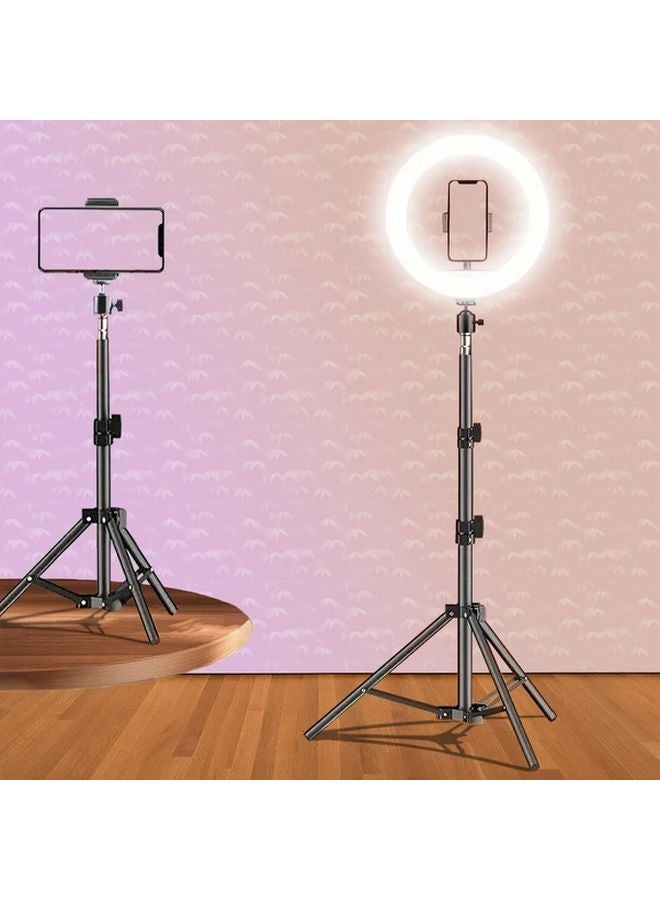 12 بوصة حلقة ضوء LED مع حامل ثلاثي قابل للتعديل 110 سم طاقة USB للبث المباشر - Image 1