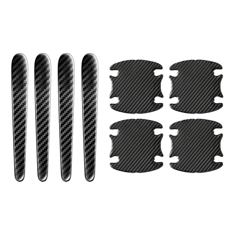 8pcs Carbon Fiber Car Door Handle Protective Stickers Scratch Protector Film - Image 2