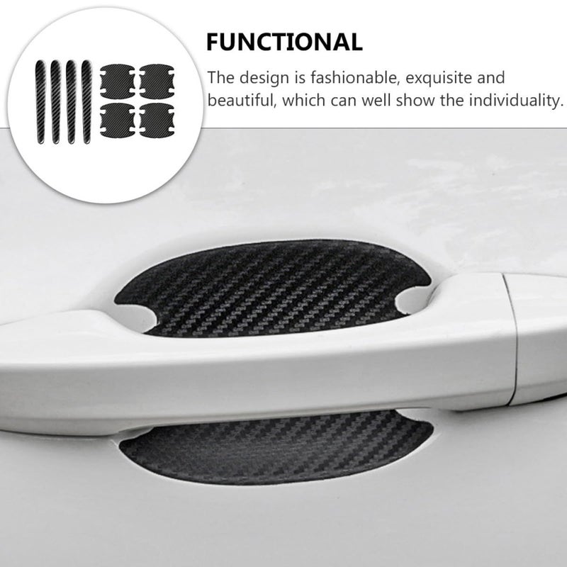 8pcs Carbon Fiber Car Door Handle Protective Stickers Scratch Protector Film - Image 4