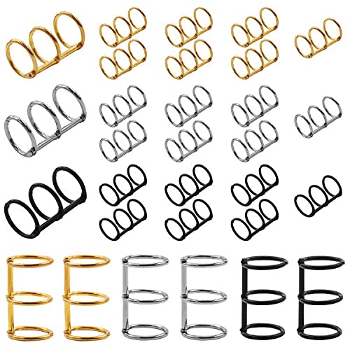 Tanstic 30pcs 3 Ring Metal Loose Leaf Binders - 3/4'' Inner Diameter Metal Ring Books for DIY Travel Diary, Photo Album Notebook - Image 1