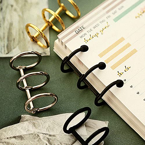 Tanstic 30pcs 3 Ring Metal Loose Leaf Binders - 3/4'' Inner Diameter Metal Ring Books for DIY Travel Diary, Photo Album Notebook - Image 5