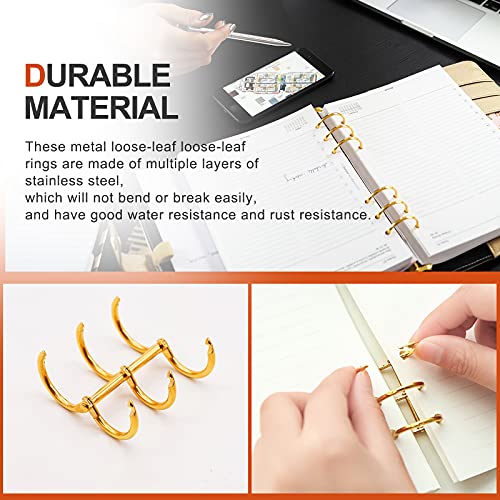 Tanstic 30pcs 3 Ring Metal Loose Leaf Binders - 3/4'' Inner Diameter Metal Ring Books for DIY Travel Diary, Photo Album Notebook - Image 4