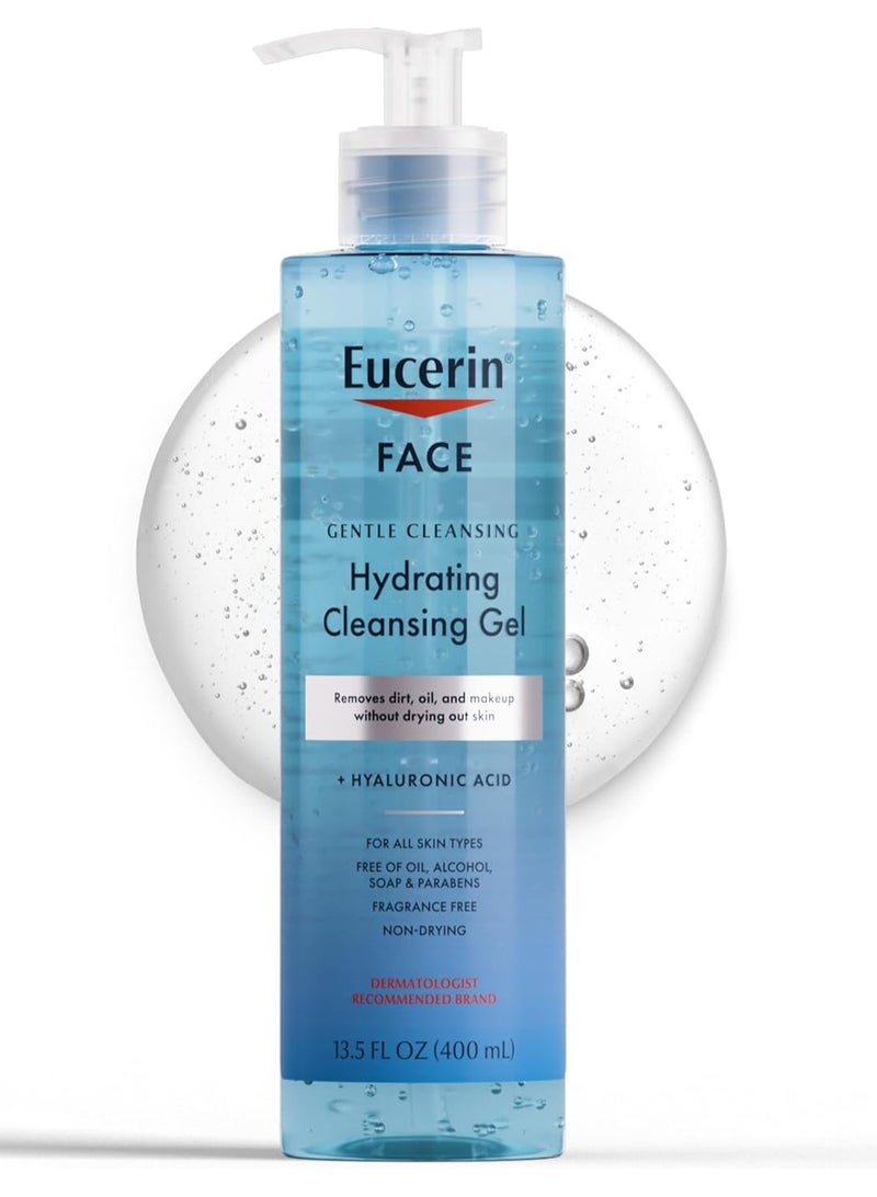 يوسيرين جل التنظيف المرطب اللطيف للوجه من يوسيرين، غسول يومي للوجه ومزيل للمكياج بحمض الهيالورونيك، زجاجة 13.5 أونصة سائلة