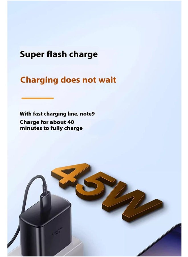 45W USB C Super Fast Charging Charger with 1 m Cable - Compatible with S24 S23 S22 S21 S20 Ultra, S24+ S23+ S22+ S21+, A53, A15, A 55, A54 - Type C Power Adapter