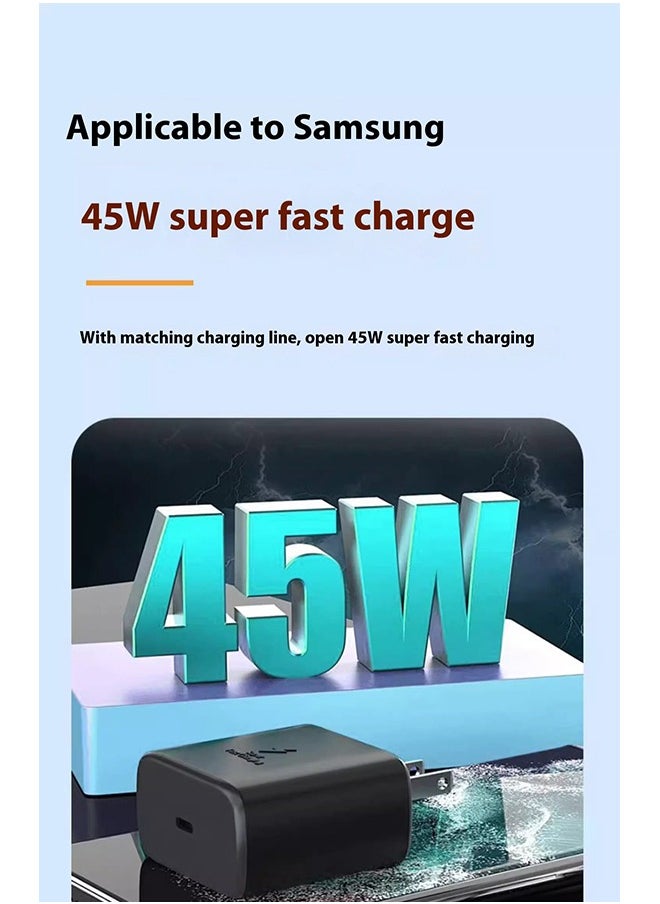 45W USB C Super Fast Charging Charger with 1 m Cable - Compatible with S24 S23 S22 S21 S20 Ultra, S24+ S23+ S22+ S21+, A53, A15, A 55, A54 - Type C Power Adapter