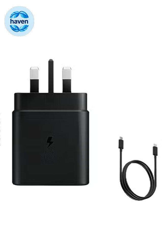 HAVEN Fast Charger for Samsung Galaxy Charger Head with Charging Cable 45 watts - Compatible with S24 S23 S22 S21 S20 Ultra, S24+ S23+ S22+ S21+, A53, A15, A 55, A54 - Type C Power Adapter,45W  Fast Charger for Samsung S24 Ultra - Image 1