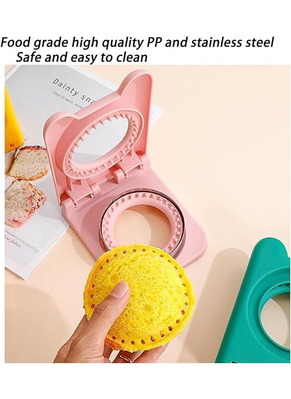 JAMBUVANTI Uncrustables Sandwich Maker Sandwich Cutters for Kids Lunch Sandwich Cutter and Sealer Stainless Steel Baking Tools Sandwich Pocket Bread Mold Great for Lunchbox and Bento Box Multicolor 1 Round  - Image 5
