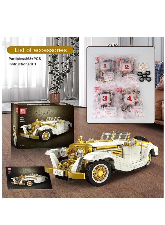 mould king 10003 Technology Vintage Car Model, Variety of Creativity Technology K500 Vintage Car Clamp Blocks Kit,Build Your Own Racing Building Car  - Image 2