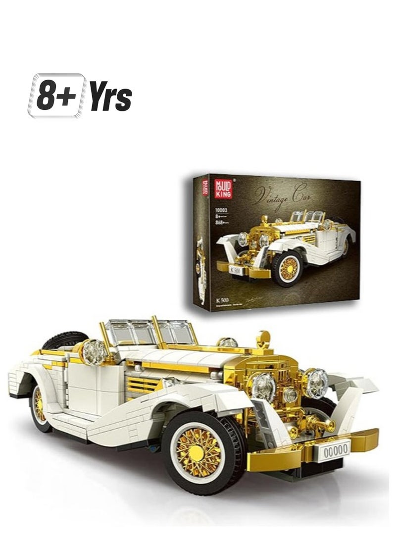 mould king 10003 Technology Vintage Car Model, Variety of Creativity Technology K500 Vintage Car Clamp Blocks Kit,Build Your Own Racing Building Car  - Image 1