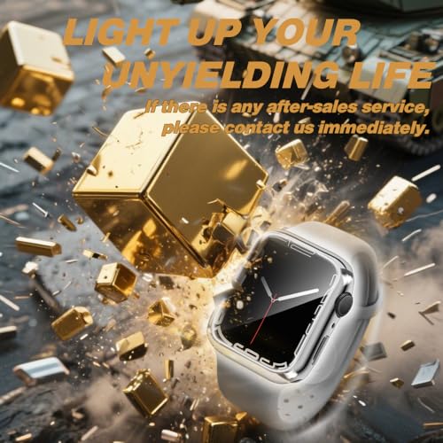 top4cus 41mm Case Soft Flexible Lightweight Anti-Scratch Overall Protective 41mm Iwatch Waterproof Cover Case Shiny Workout Shockproof Bumper Compatible with Apple Watch Series 9/8/7 -Silver - Image 2