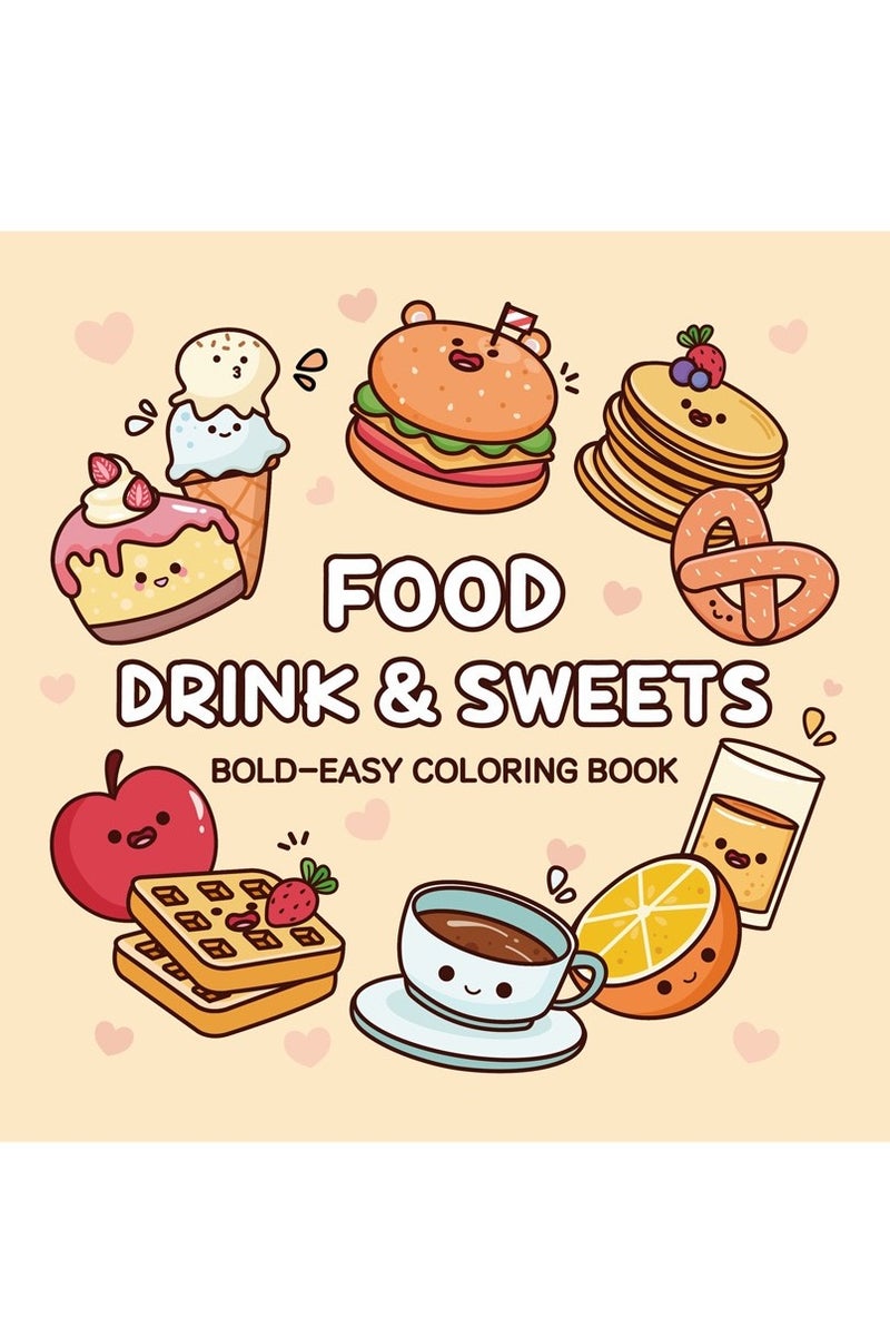 40 Pages of "Food, Drinks & Desserts" Coloring Book for Adult Relaxing and Kids Color Recognition, Great Gift for Holiday - Image 1
