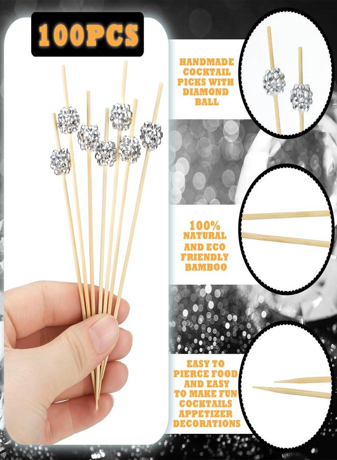 FillTouch 100 Pack Cocktail Picks cute red Cake Decorations Bamboo Cocktail Sticks Decorative Food Desserts Cupcake Toppers for Party Birthday Decoration - Image 3