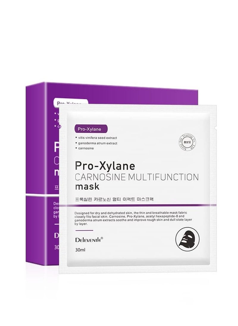 DELEVENTH - DEleventh Korean Brand Pro-Xylane Factor Carnosine β-Alanine & L-Histidine Facial Mask 30ml×5pcs / Anti-Aging, Anti-Wrinkle, Reduce Fine Lines, Promote Collagen Synthesis, Repair Damaged Skin Cells - Image 1