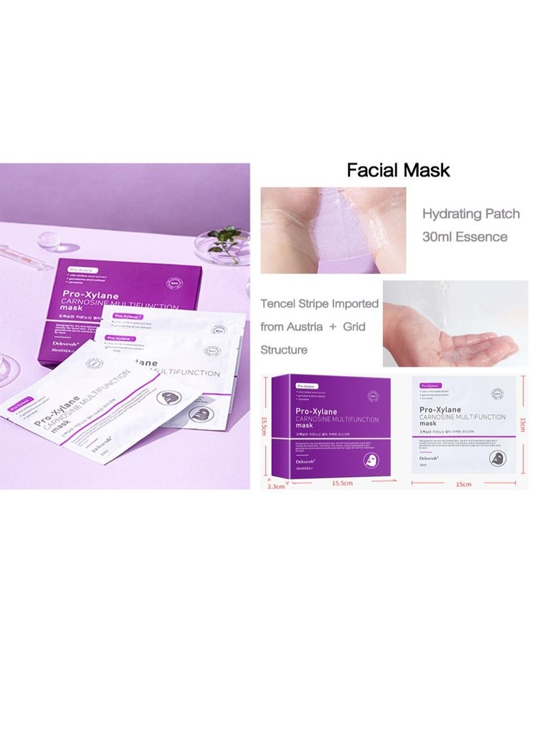 DELEVENTH - DEleventh Korean Brand Pro-Xylane Factor Carnosine β-Alanine & L-Histidine Facial Mask 30ml×5pcs / Anti-Aging, Anti-Wrinkle, Reduce Fine Lines, Promote Collagen Synthesis, Repair Damaged Skin Cells - Image 1