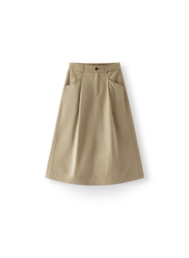 Semir Women's Brushed Cotton Long Skirt Autumn Solid Color A-line Skirt 101525120002 - Image 3