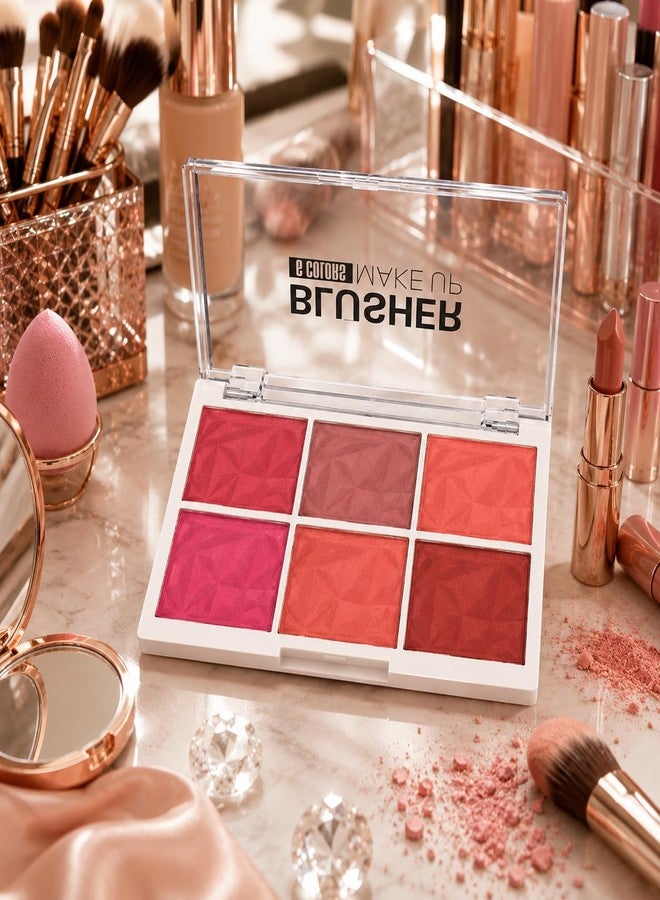 Color Blusher Makeup Palette for Women | Matte & Shimmer Shades | Long Lasting Blendable Face Blush Powder - Image 1
