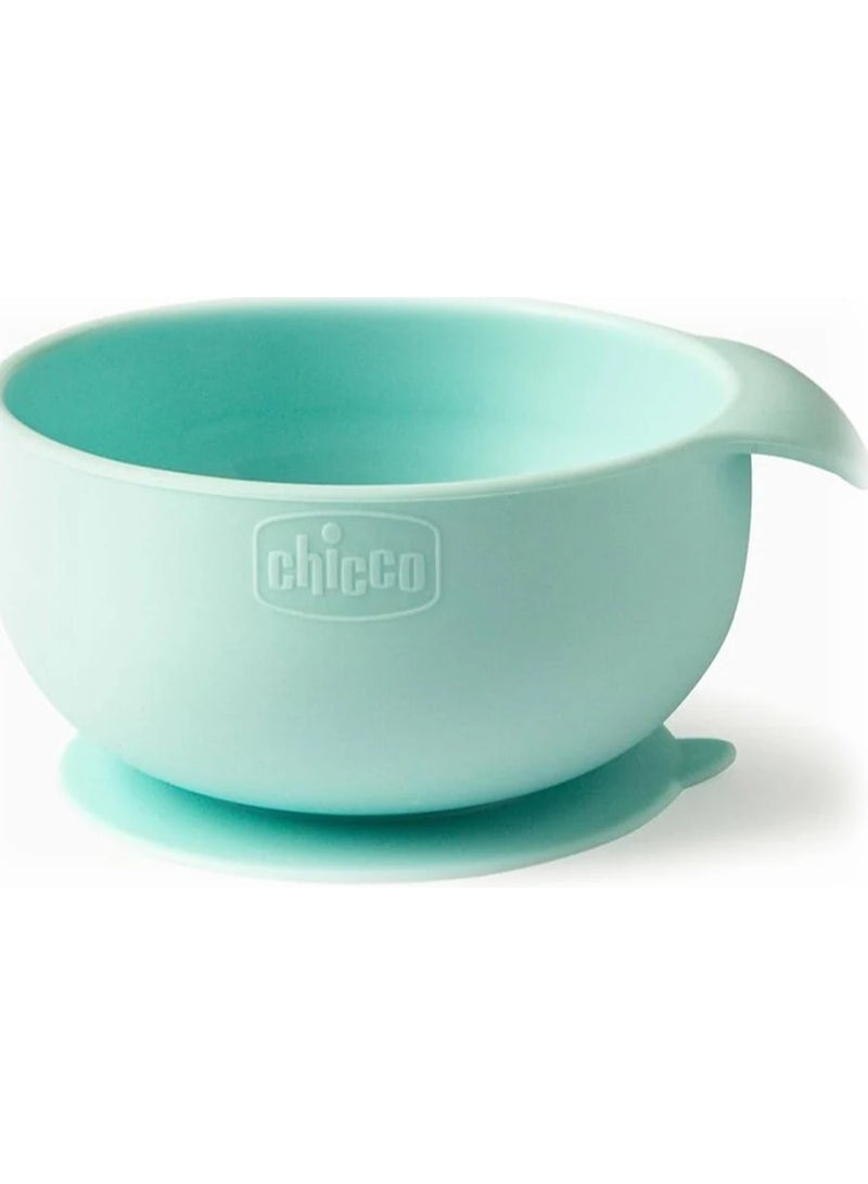 Chicco Take Eat Easy Silicone Bowl 6m+ Teal - Image 1