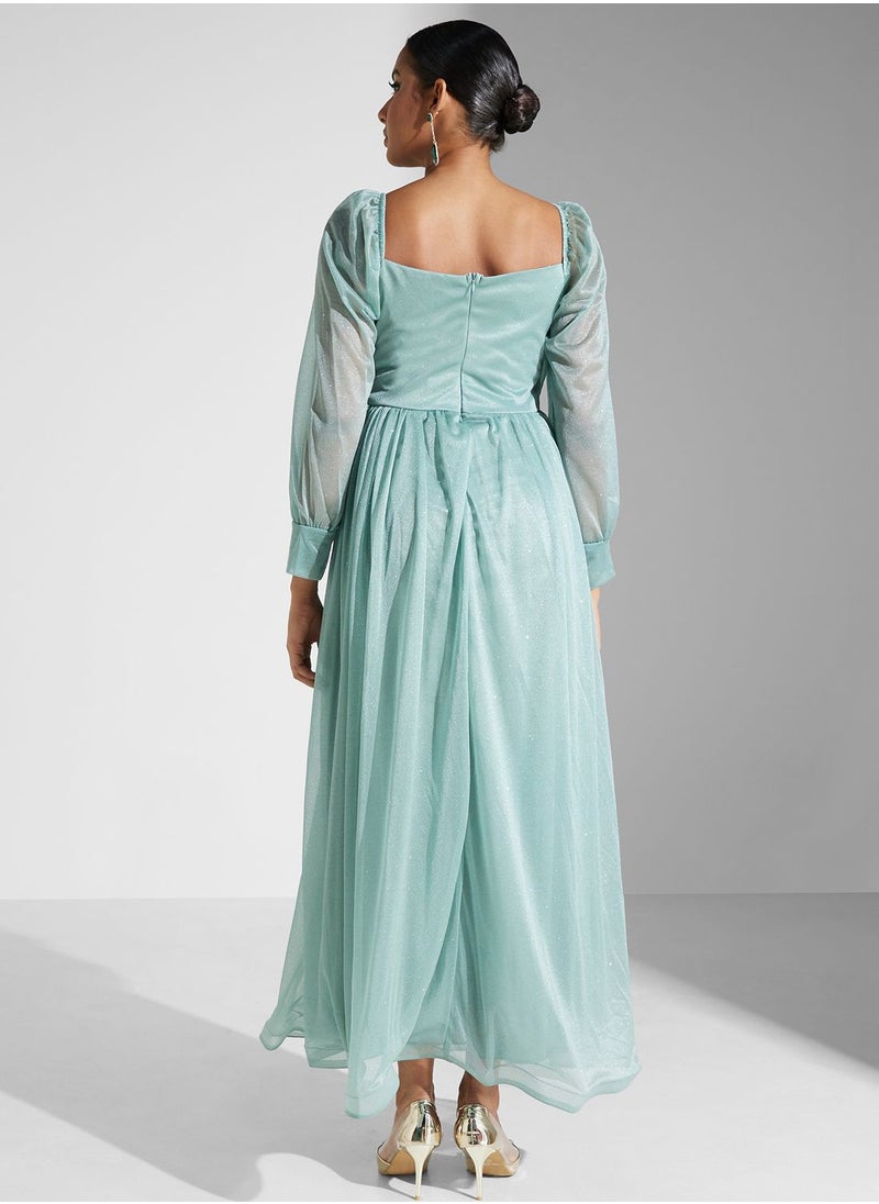 Khizana Ruched Detail Shimmer Dress  - Image 2