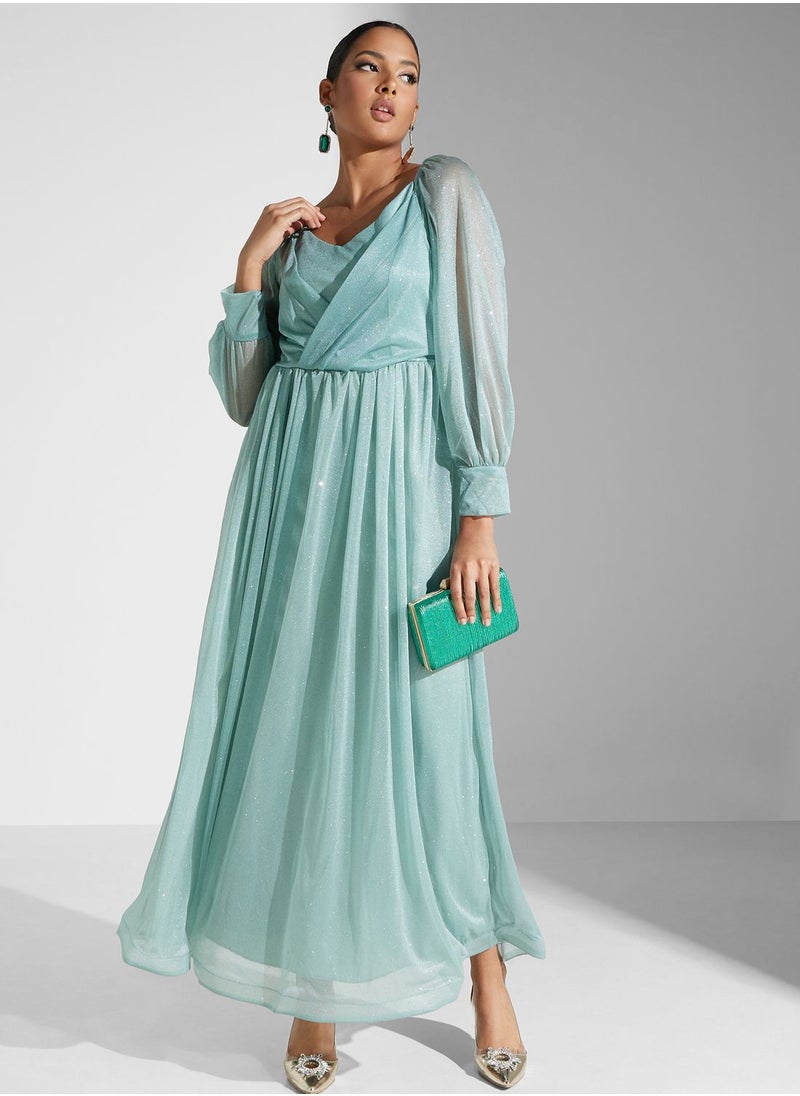 Khizana Ruched Detail Shimmer Dress  - Image 1