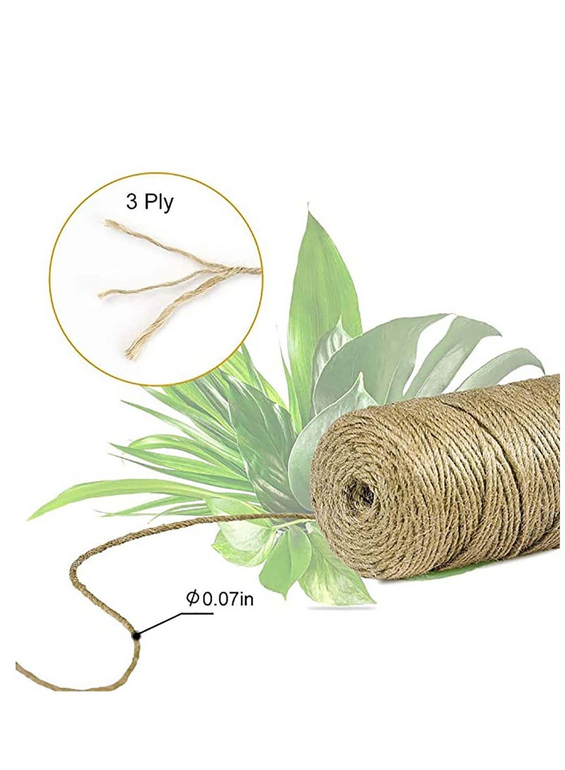 SYOSI Natural Jute Twine, 100 Meter /328 Feet 2mm Thick Jute String 3Ply Jute Rope, for Gift Box Packing, Floristry, Gifts, DIY Arts & Crafts, Decoration, Bundling, Garden and Recycling 2 Pack  - Image 3