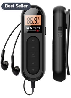 DAX STAR FM Walkman Radio Portable Radio,LED Display FM Rechargeable Pocket Portable With Back Clip Automatic for Collar, Pocket  - Image 1