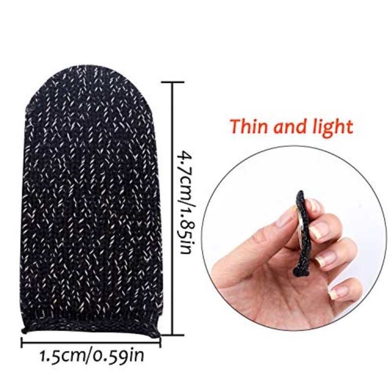 for Mobile Game Controller Finger Sleeve Sets [6 Pack], Anti-Sweat Breathable Full Touch Screen Sensitive Shoot Aim Joysticks Finger Set for Knives Out/Rules of Survival-Black - Image 4