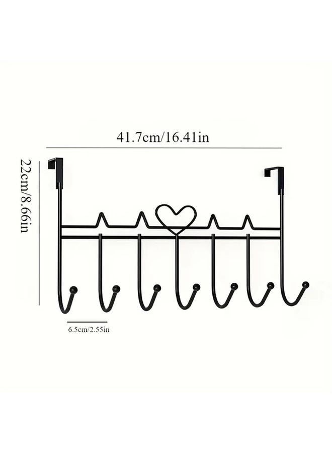 White Over The Door Hooks Nail Free Metal Hanging Rack For Towels Clothes Hats - Image 5