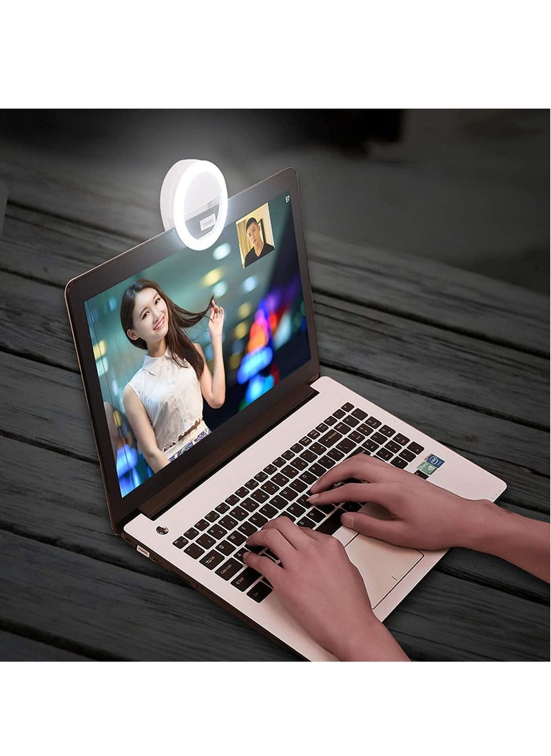 DUSALA Selfie Ring Light,LEDIN Rechargeable Portable Clip-on Selfie Fill Light with 36 LED for Smart Phone Photography,Camera Video,Girl Makes up (White-B,4,36LED)  - Image 5