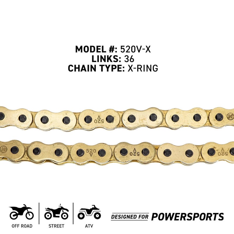 NICHE Gold 520 X-Ring Chain 36 Links with Connecting Master Link - Image 3