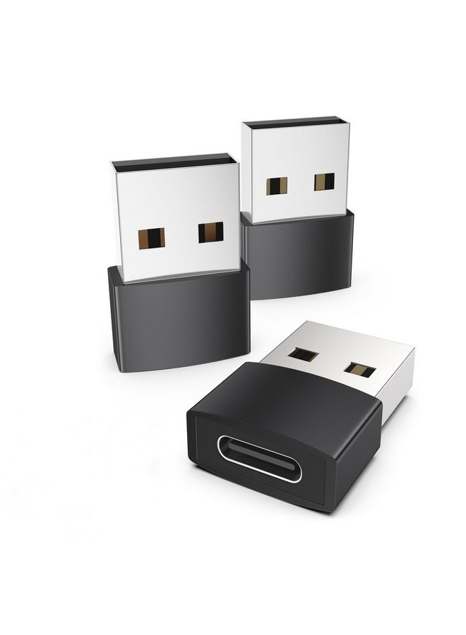 Beauenty 3 Pcs USB C Female to USB Male Adapter Pack of 3 Type C to USB A Converter Compatible with iPhone 16/15/14/13 Pro Max iPad Air 6 Apple Watch Series 9/8/7 AirPods 3 Samsung Galaxy etc, Black  - Image 1