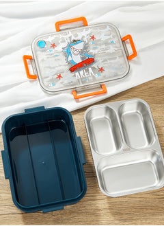 Kids Lunch Box Stainless Steel Bento Box - Shark Blue - pzsku/Z8A09A46EEAC08823178BZ/45/_/1721988456/7a5446e3-939e-468d-a729-f6841b10cb1b