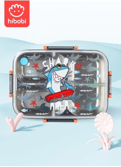 hibobi Kids Lunch Box Stainless Steel Bento Box - Shark Blue  - Image 1