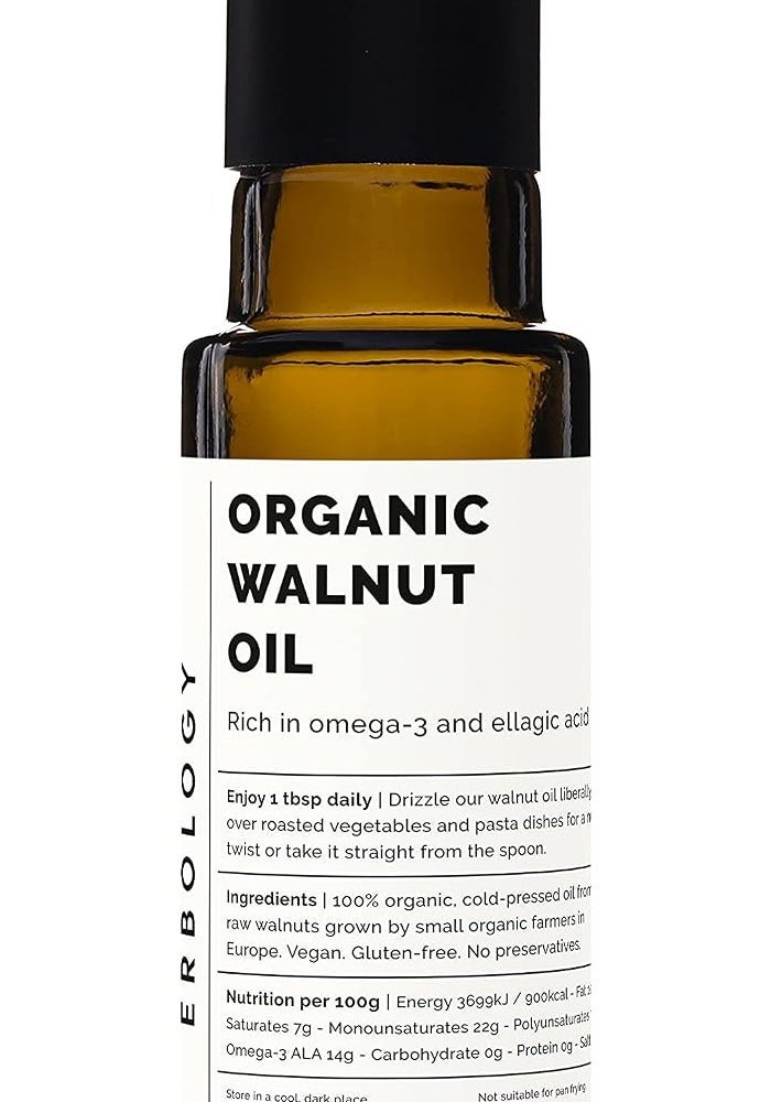 Erbology Organic Walnut Oil - Cold-Pressed, Non-GMO, 100ml - Image 1