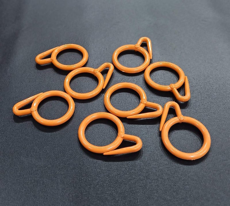 FAPBADRI Plastic Curtain Rings for Windows Curtains, Door Curtains, Bathroom Curtains and Other Multipurpose Usage - Colour: Orange - 50 Pieces - Image 4