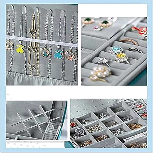 KRESHU Stylish 2 Layer PU-Leather Jewelry Box | Large Capacity Travel Safe Storage Organizer | Case with Removable Tray for Woman’s/Girl’s Necklaces, Earrings, Rings, Bracelets, Bangles (PINK) - Image 5