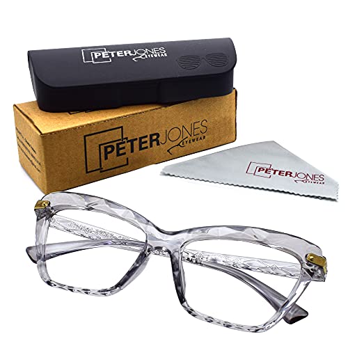 Peter Jones Cateye Computer Glasses for Men Women with Zero Power Blue Light Blocking Glare Lenses (SIZE MEDIUM) AG255 - Image 4