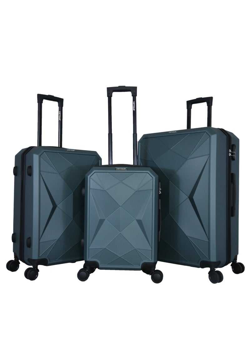VIPTOUR 3PCS Hardside Trolley Luggage Set with Expandable Zipper, Multi Directional Wheels,  Combination Number Lock - Image 1