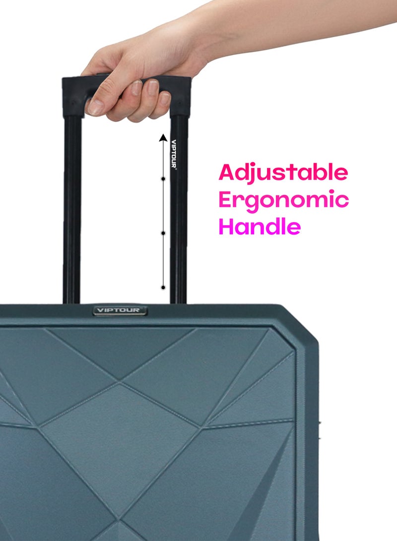 VIPTOUR 3PCS Hardside Trolley Luggage Set with Expandable Zipper, Multi Directional Wheels,  Combination Number Lock - Image 5