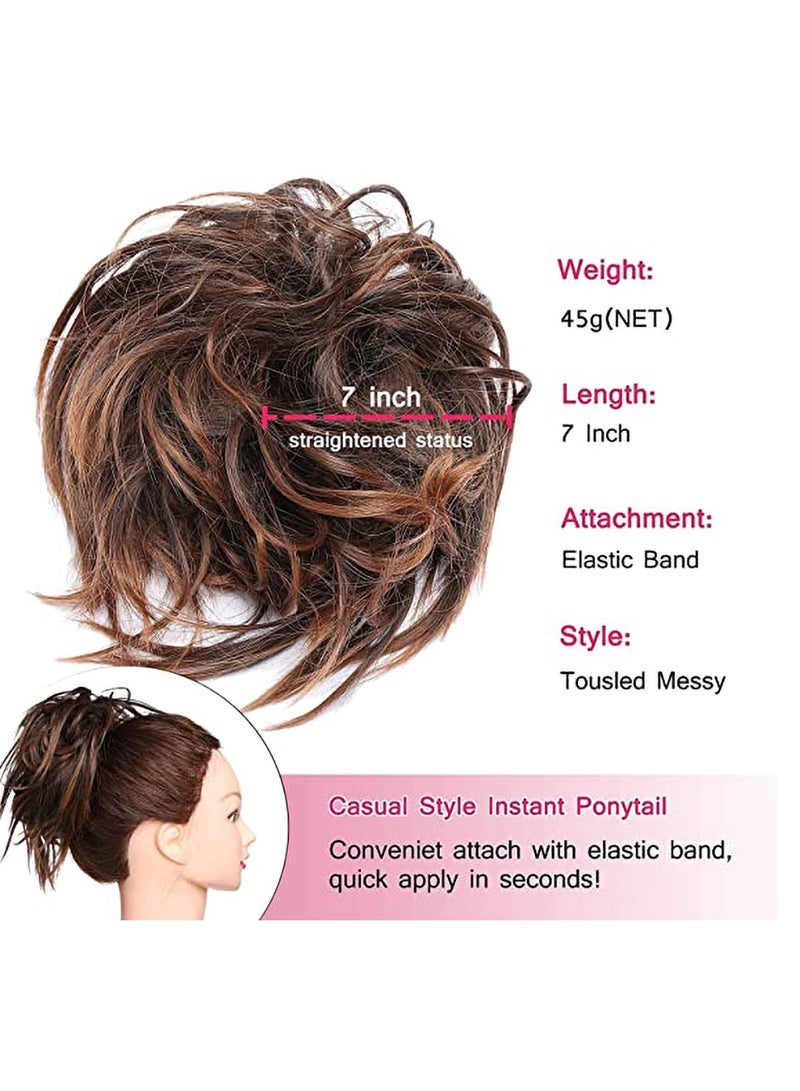 Estelle Messy Cocktail  hair bun, Elastic synthetic Tousled Updo Hair Extensions, Hair  Scrunchies Hairpiece for Women ,Color No 4 - Image 5