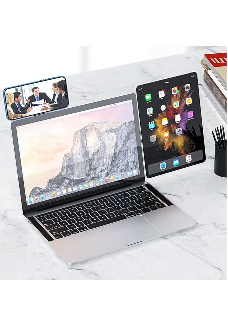 T NEWFUN Adjustable Laptop Stand, Magnetic Phone Holder, Slim Computer Monitor Side Mount Clip for iPhone MagSafe Series & All Phones, Portable Foldable Computer Expansion Bracket, (Pink)  - Image 4