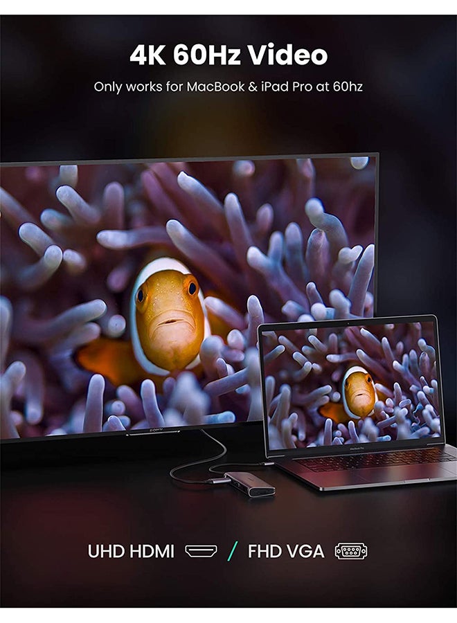 Ugreen USB C Hub 9-in-1 Type C to 4K 60Hz HDMI Multiport Adapter Dock with VGA, Gigabit Ethernet, PD Charging, 3 USB 3.0 Ports SD Card Reader - Image 3