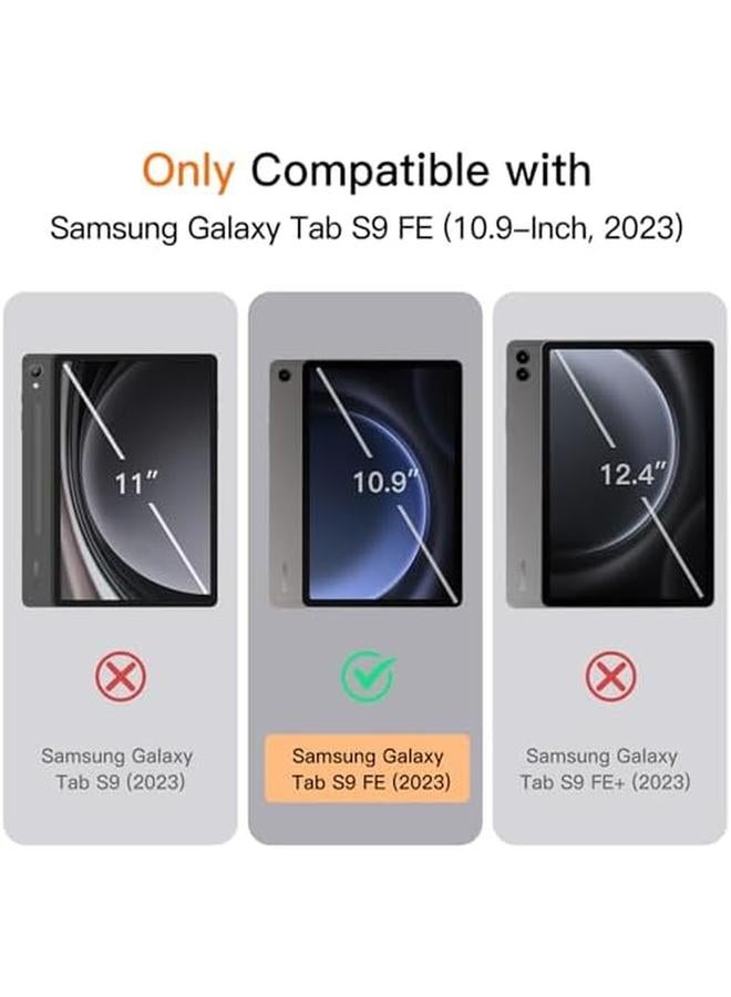 Jetech Case For Samsung Galaxy Tab S9 Fe 10.9 Inch Slim Translucent Back Tri Fold Stand Protective Tablet Cover Support S Pen Charging Auto Wake Sleep Black - Image 2