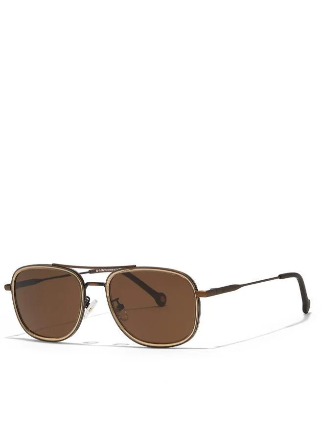 30Sundays 30Sundays NOSTALGIA,Men Sunglasses, Rectangle Sunglasses, UV Protection: UV400 (Brown,Brown)