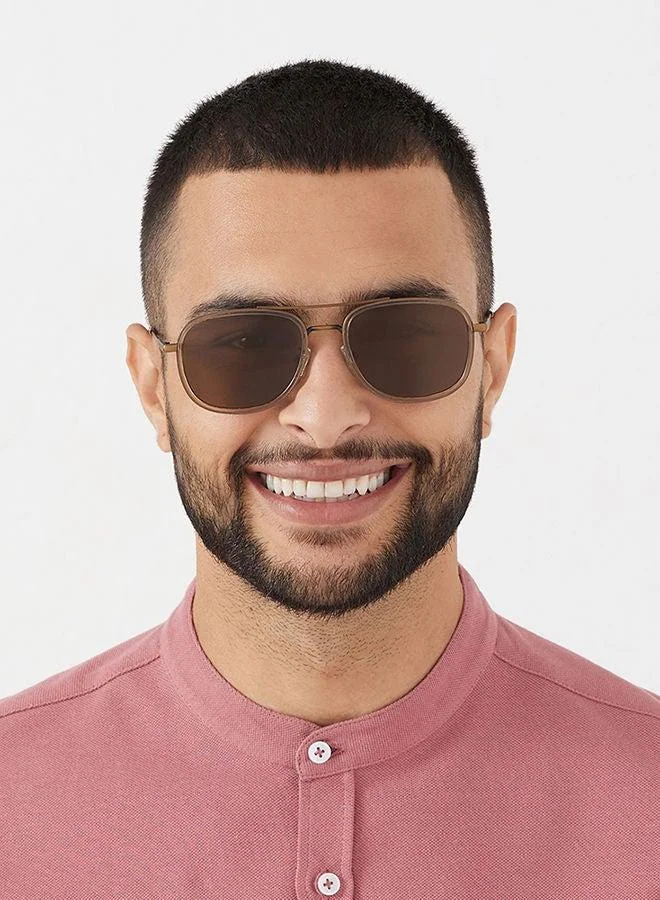 30Sundays 30Sundays NOSTALGIA,Men Sunglasses, Rectangle Sunglasses, UV Protection: UV400 (Brown,Brown)