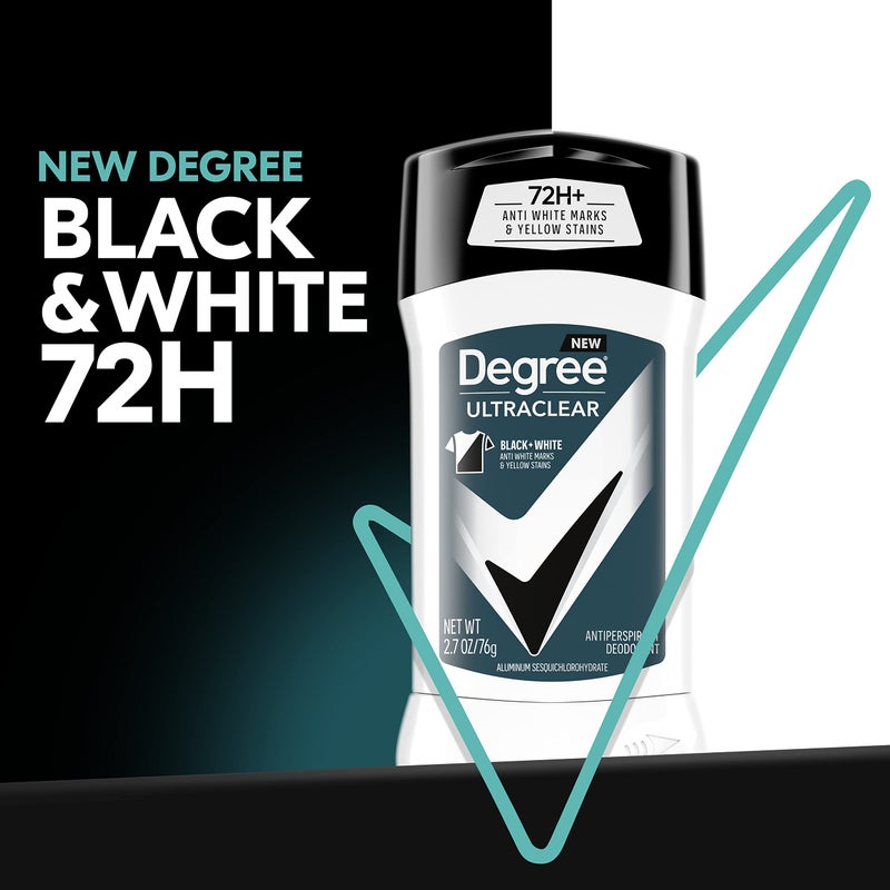 Degree Men UltraClear Antiperspirant Deodorant Black + White 72-Hour Sweat & Odor Protection Antiperspirant For Men With MotionSense Technology 2.7 Ounce (Pack of 4) - Image 5
