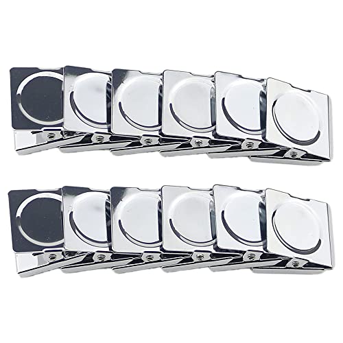 Ogrmar Metal Clip 1.2"-12 Pack Refrigerator Whiteboard Wall Magnetic Memo Metal Clip (1.2") - Image 1