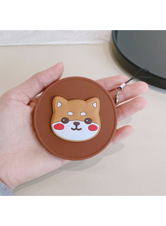 For Fuji Bealite Instax Mini 90 Special Bealite Silicone Lens Cover Cartoon Belt Anti-lost Rope-Color:Brown Cap-Corgi  - Image 1