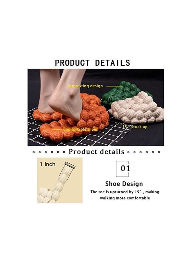 Bubble Slides Massage Slippers for Women Men,Soft Stress Relief Pillow Slides Slipper,Funny Lychee Non-slip Spa Slippers,Reflexology Sandals for Ladies slides