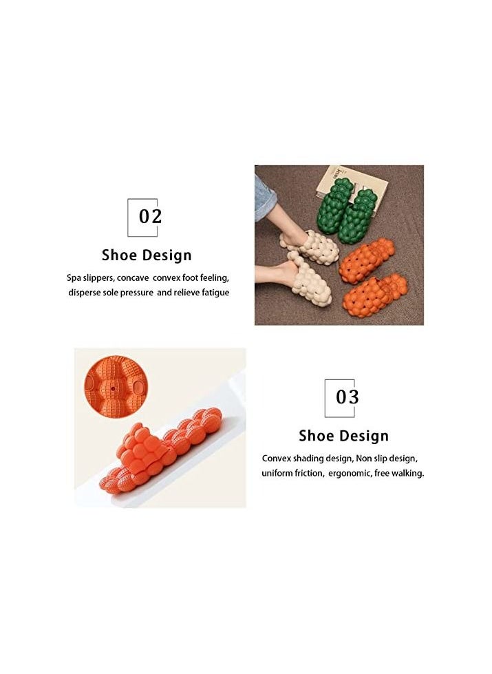 Bubble Slides Massage Slippers for Women Men,Soft Stress Relief Pillow Slides Slipper,Funny Lychee Non-slip Spa Slippers,Reflexology Sandals for Ladies slides