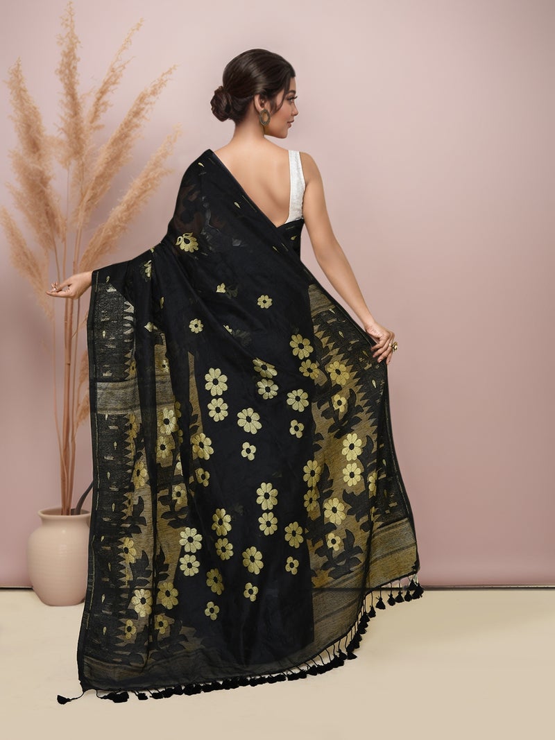 Jhambthreads ساري جمداني من القطن للنساء بدون بلوزة - Image 3